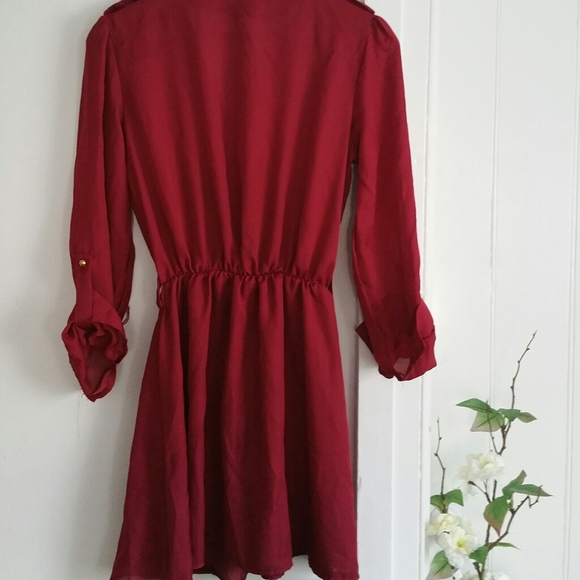 Red Button Dress - Picture 3 of 3